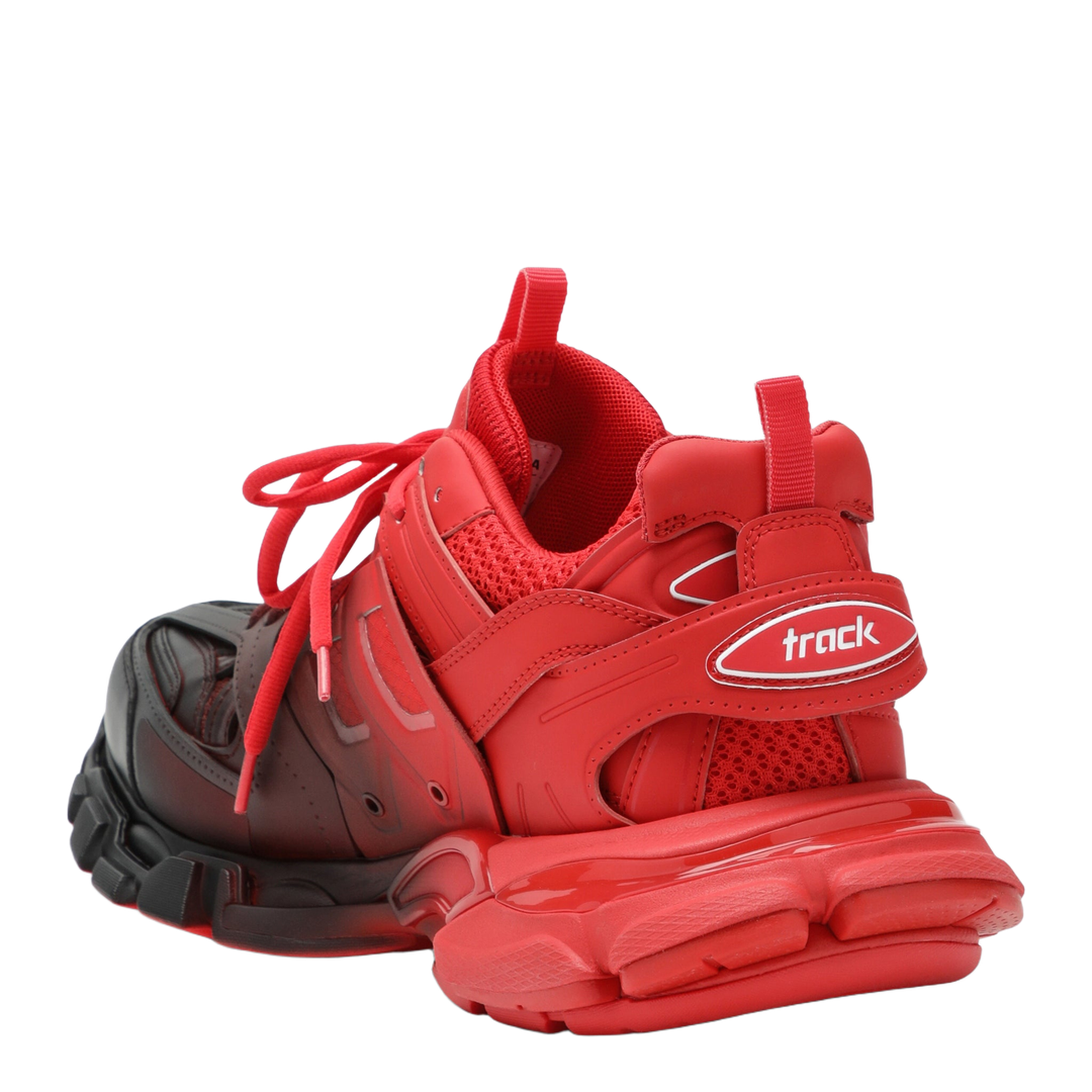 Track Gradient Sneakers in Red and Black Polyurethane - Image 2