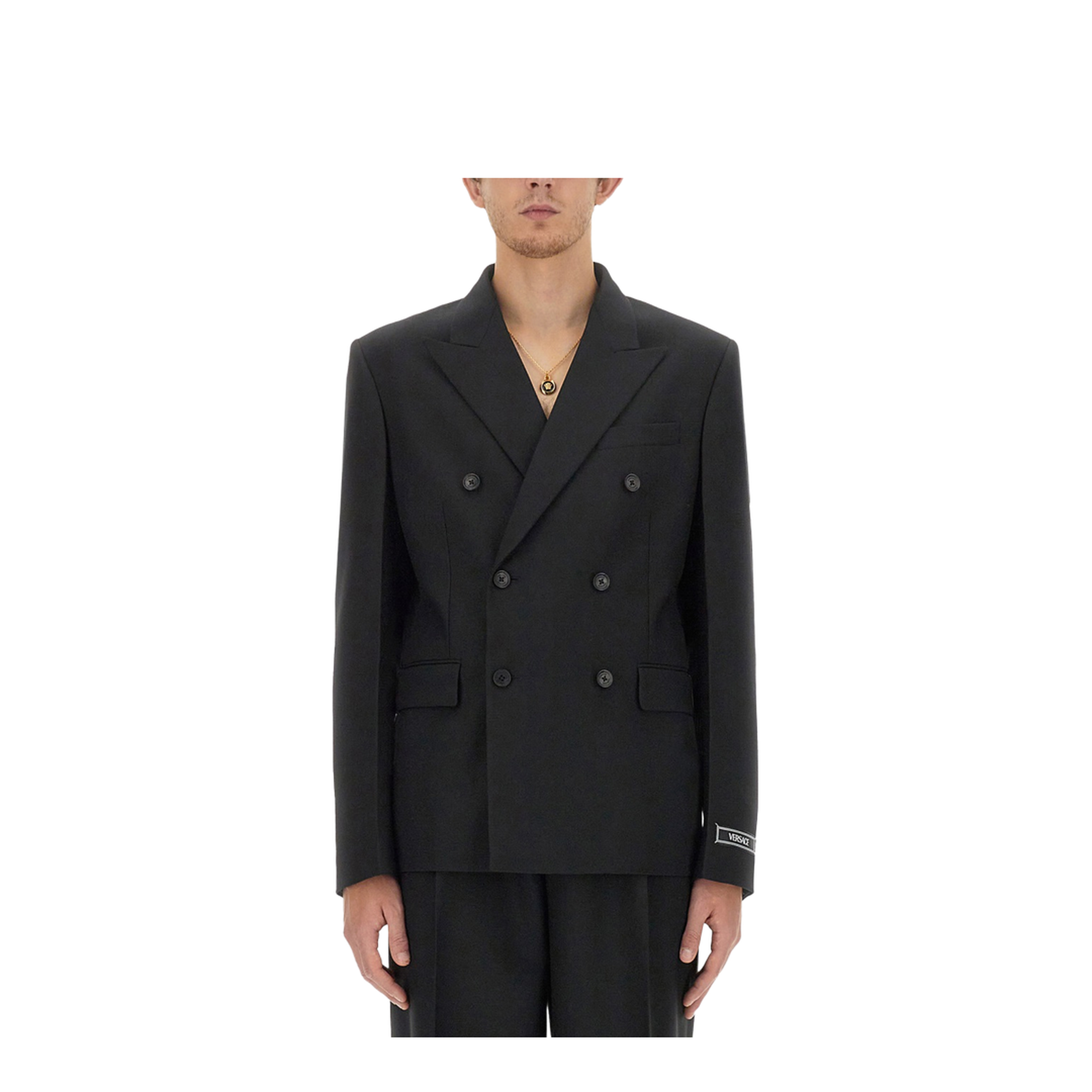 Formal Jacket Wool Fabric - Black - Image 1