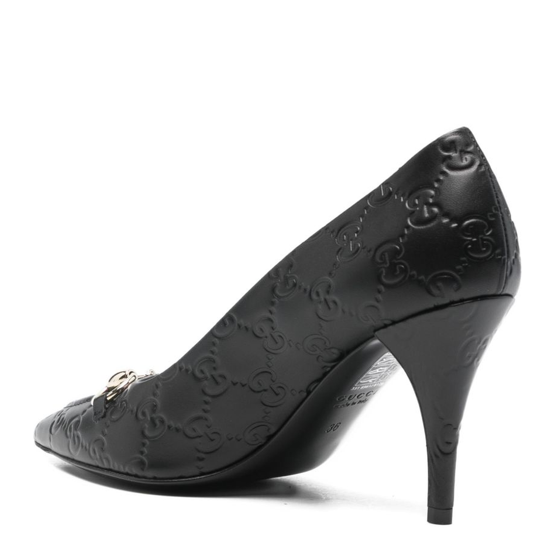 Black Leather Pumps with Horsebit - Image 2
