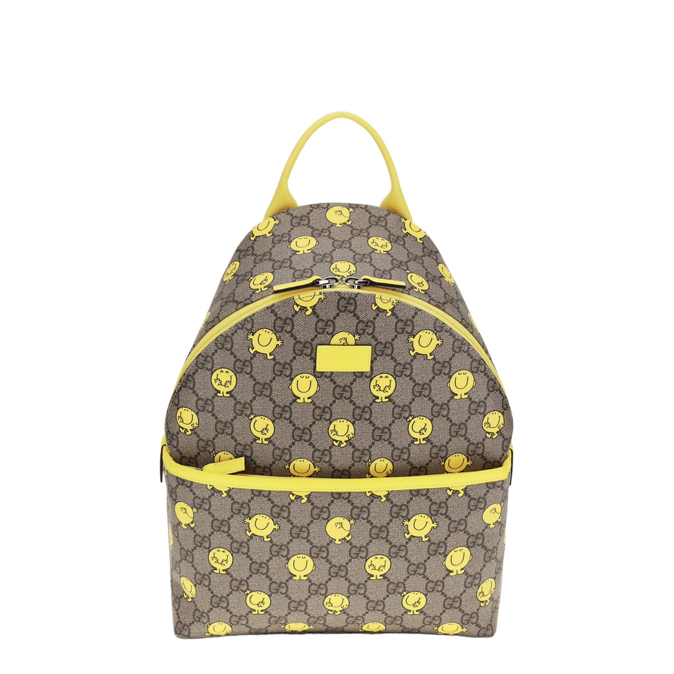 GG Supreme One Size Canvas Backpack - Beige with Yellow Trim - Image 1