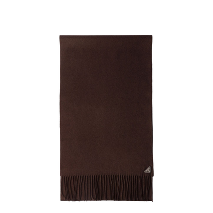 Brown Silk and Cashmere Scarf - Image 1