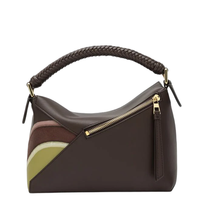 Puzzle Edge Small Bag Chocolate Light Moss - Image 2