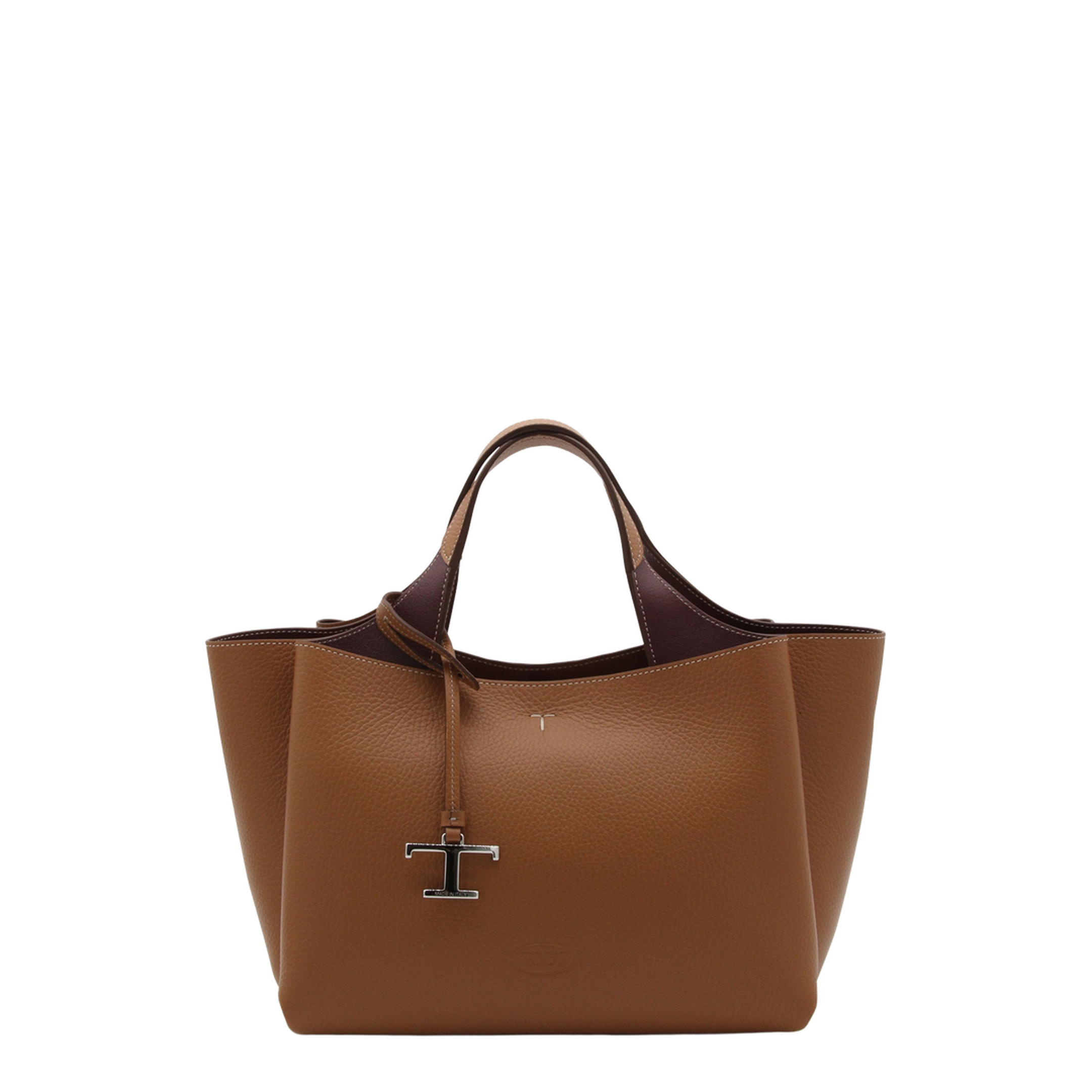 T Timeless Mini Calfskin Top-Handle Bag - Kenya Bordeaux - Image 1