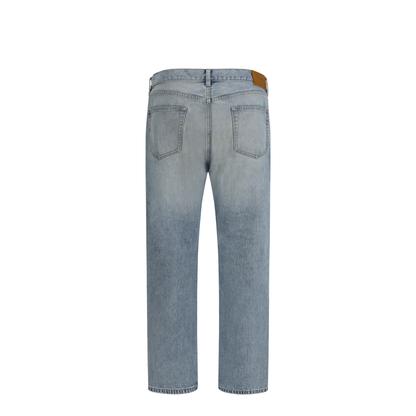Cotton Denim Jeans with Stonewashed Finish - Image 2