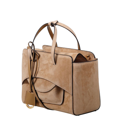 Flap Pocket Medium Calfskin Tote - Brown - Image 2