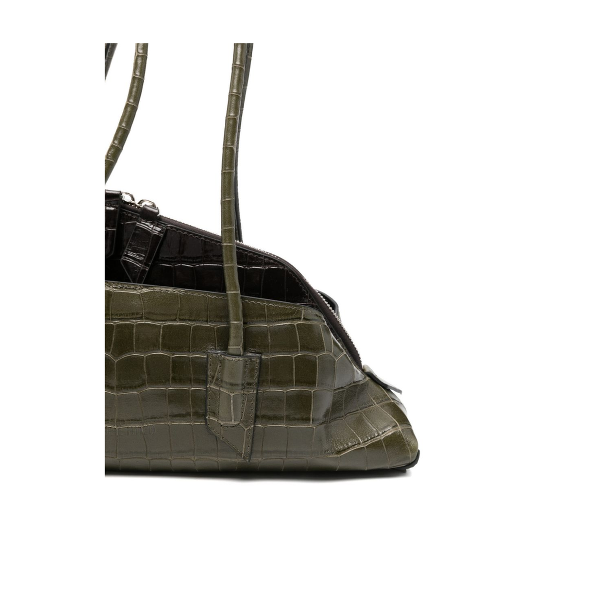 La Passeggiata Small Crocodile-Printed Calf Leather Top Handle Bag - Green Degradee - Image 3