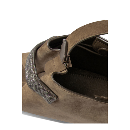 Suede Handbag Dark Brown - Image 5