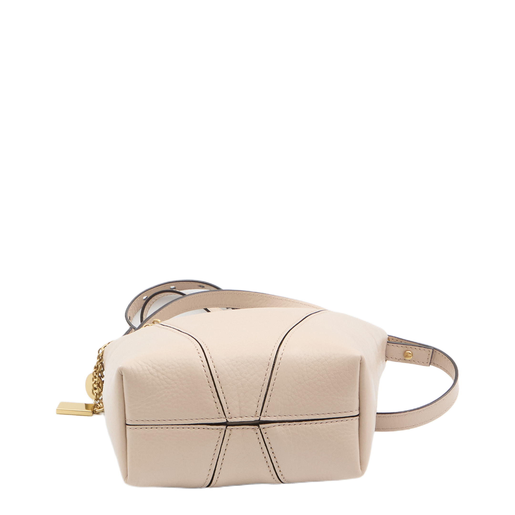 Spin Small Grained Leather Tote - Cement Pink - Image 3