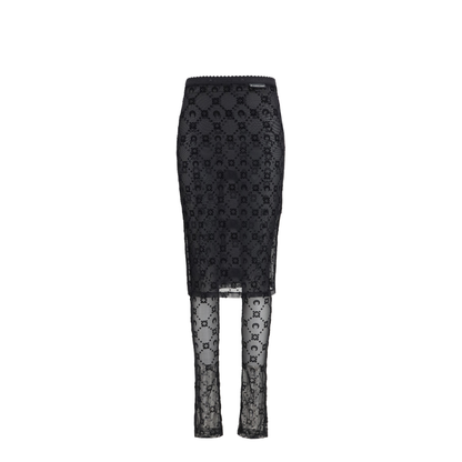 Moonogram Mesh Flock Pant-Skirt - Image 1