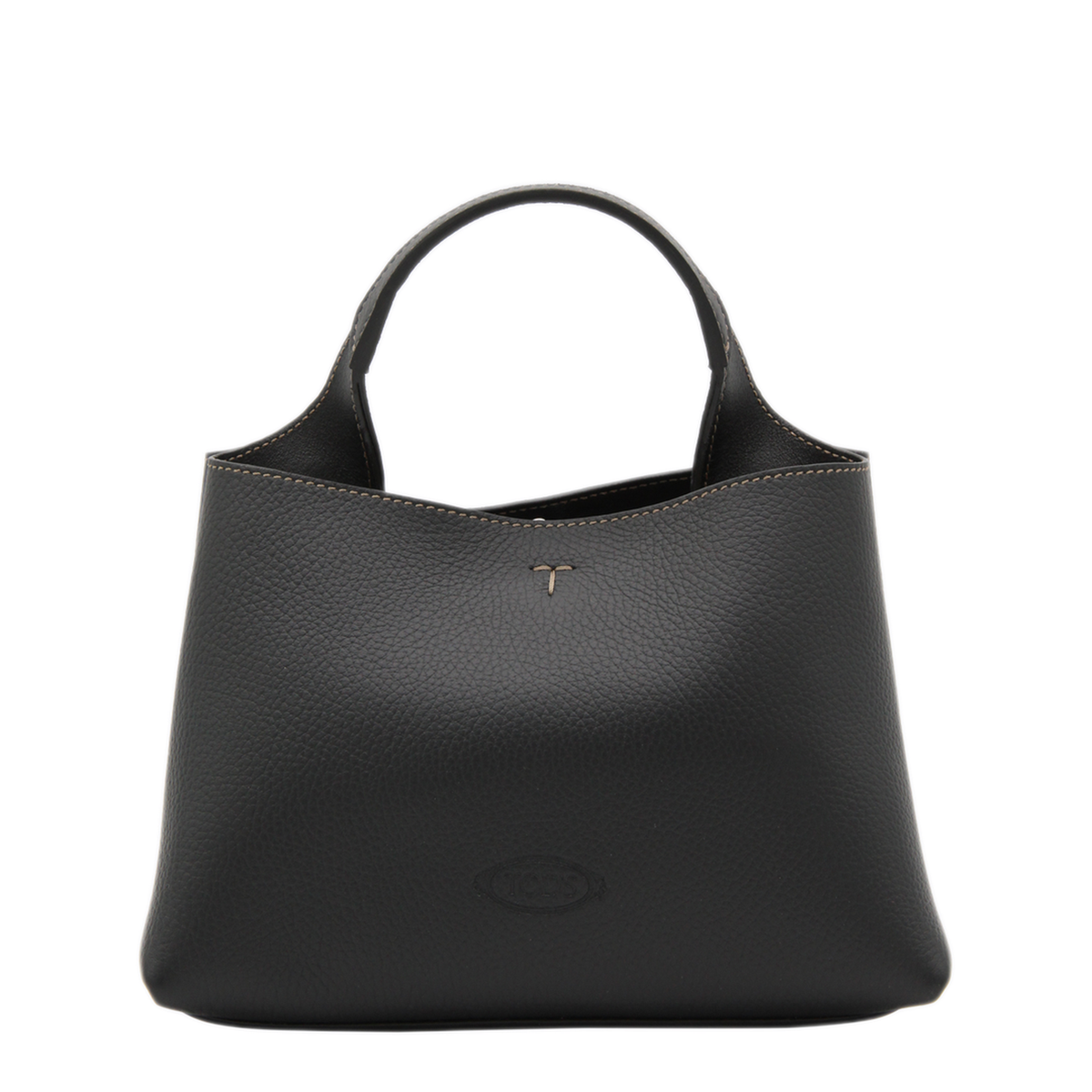 T Timeless Micro Hammered Leather Handbag - Black - Image 2