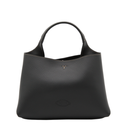 T Timeless Micro Hammered Leather Handbag - Black - Image 2
