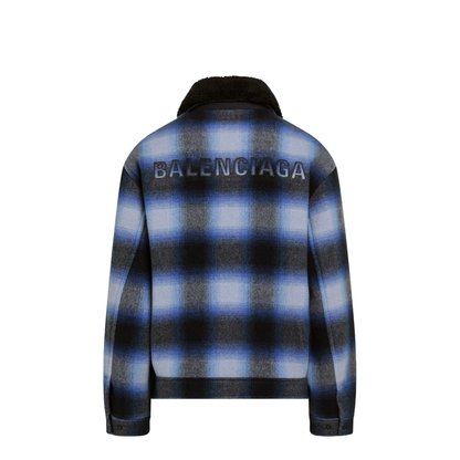 Plaid Wool Flannel Bomber Jacket - Image 2