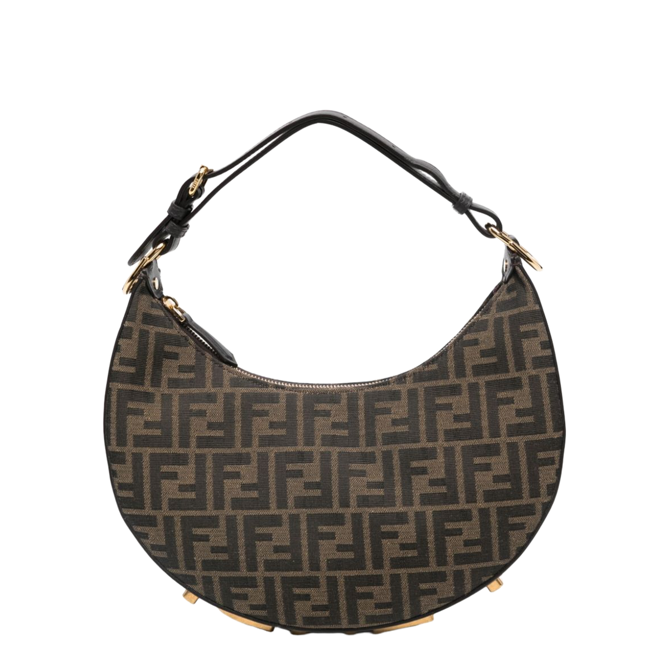 Fendigraphy Leather Shoulder Bags - Brown - Image 1