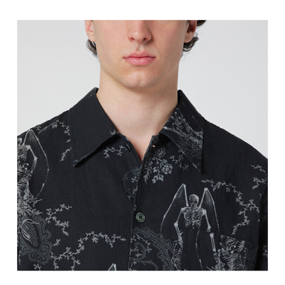 Death Paisley Print Shirt In Cotton And Linen - Image 2