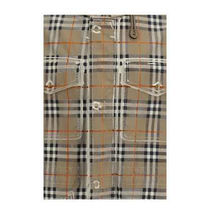 Gabardine Parka with Faded Check Print - Image 3