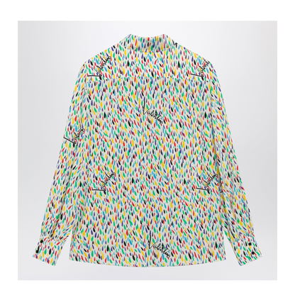 Multicolored Silk Blouse with Lavallière - Image 2