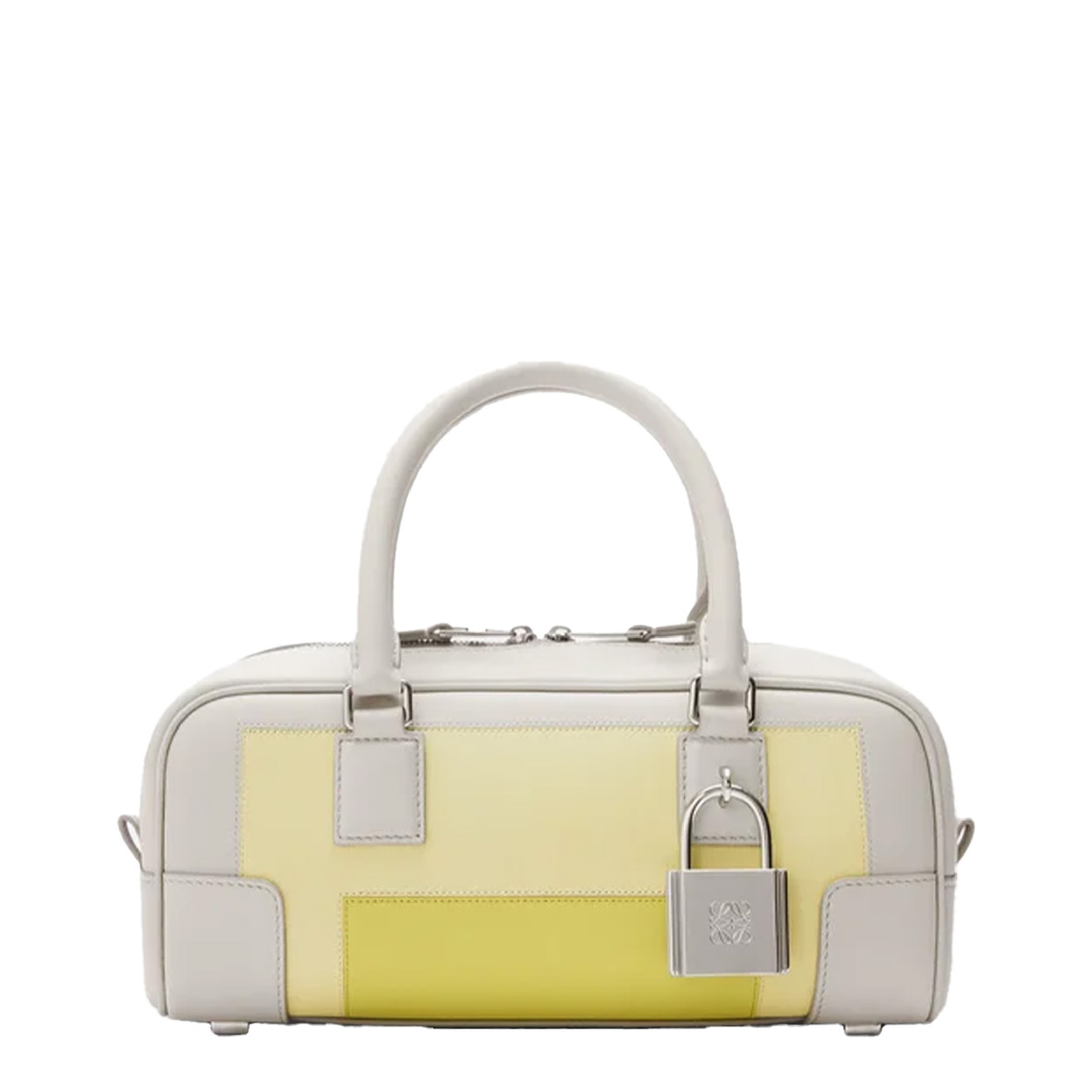 Amazona 23 Cropped Leather Shoulder Bag - Pale Grey/Light Citrine - Image 2