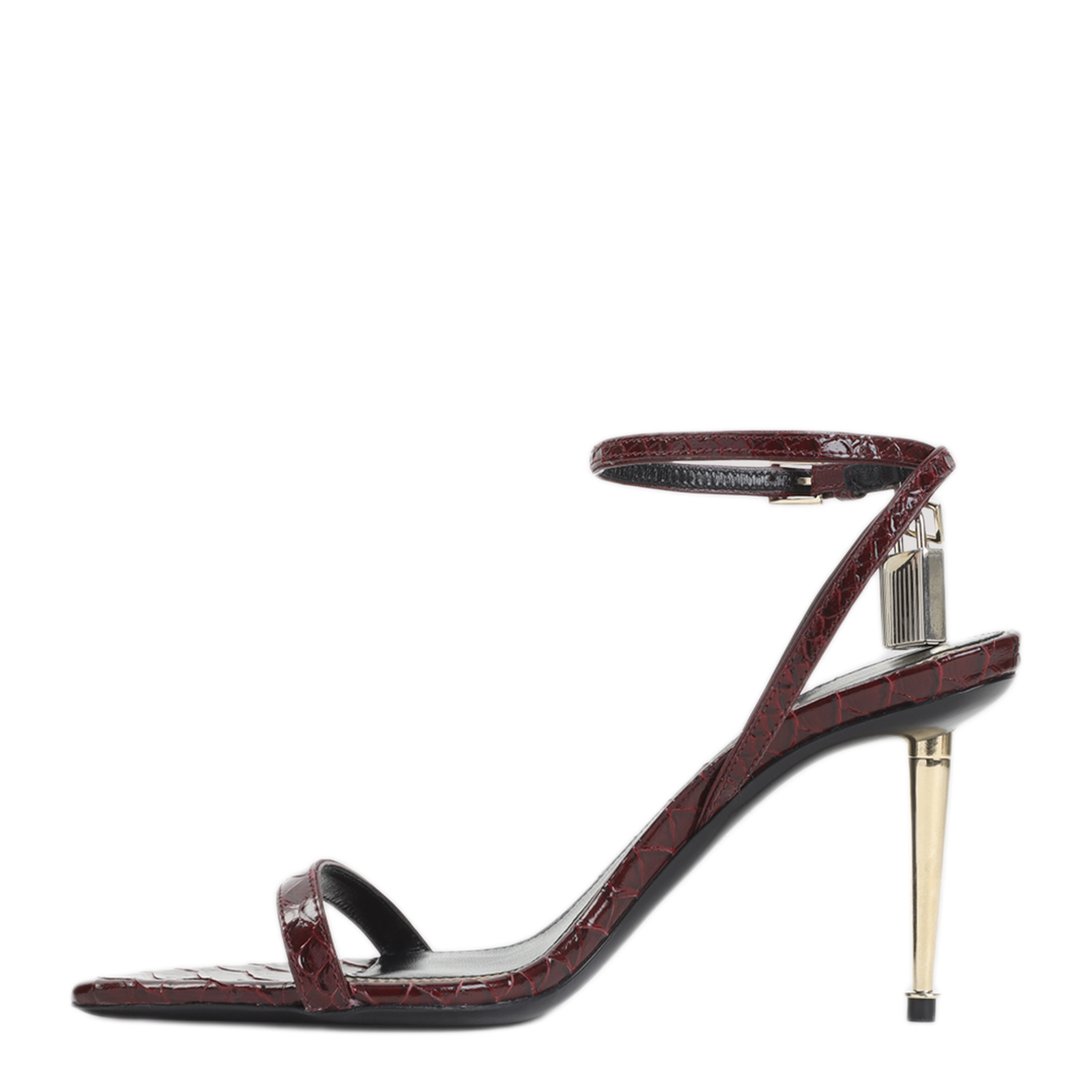 Semi Shiny Printed Python Sandals - Image 4