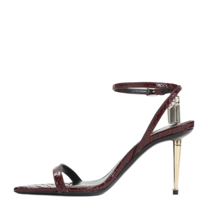 Semi Shiny Printed Python Sandals - Image 4