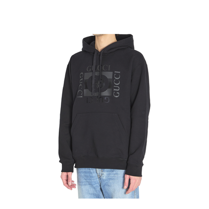 Cotton Jersey Sweatshirt with Print in Black - Image 4