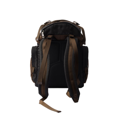 Re-Nylon Calfskin Trim Backpack - Black/Burnt - Image 4