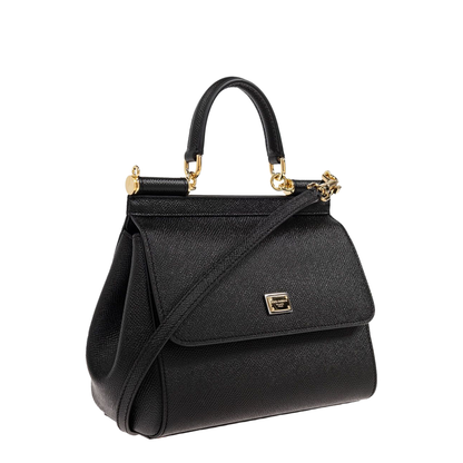 Medium Sicily Handbag in Black - Image 3