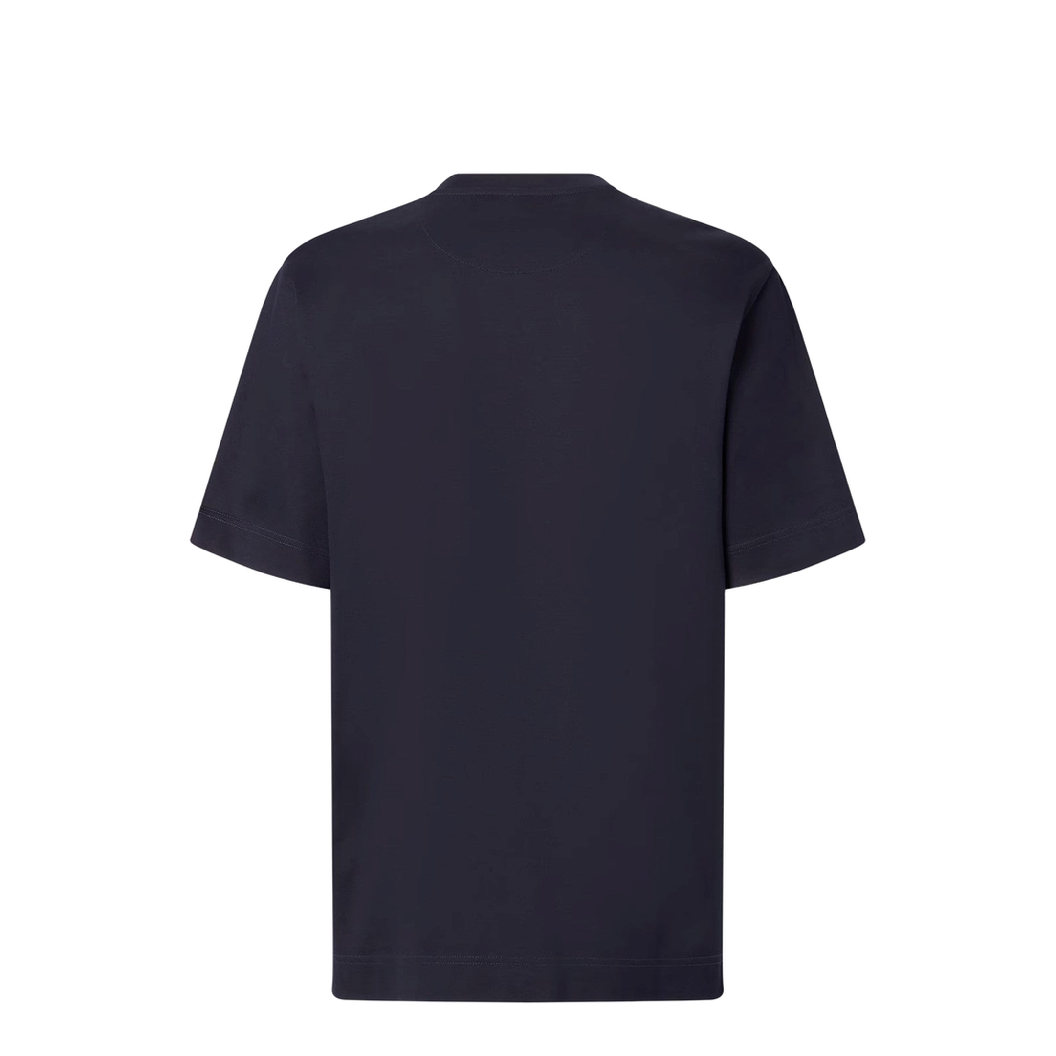 Dark Blue Cotton T-Shirt With Logo - Image 2