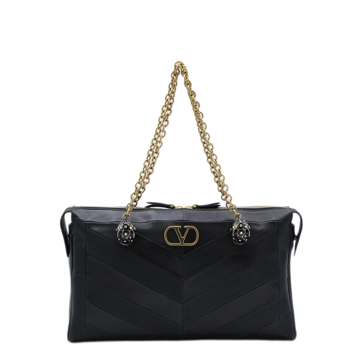 Panthea Nappa Leather Shoulder Bag - Black - Image 2