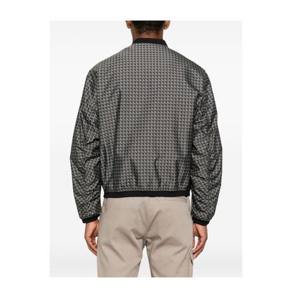 Blouson in Nylon Jacquard with Repeated Eagle Motif - Image 5