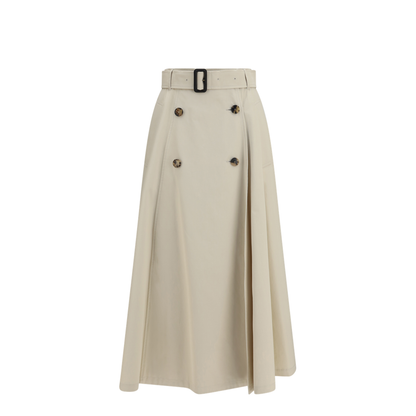 Midi Trench Skirt in Gabardine - Image 1