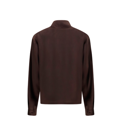 Deep V-neck Silk Shirt - Image 2