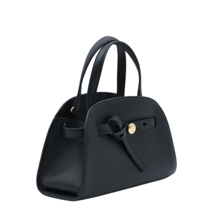 Pebbled Leather Shoulder Bag - Black - Image 3