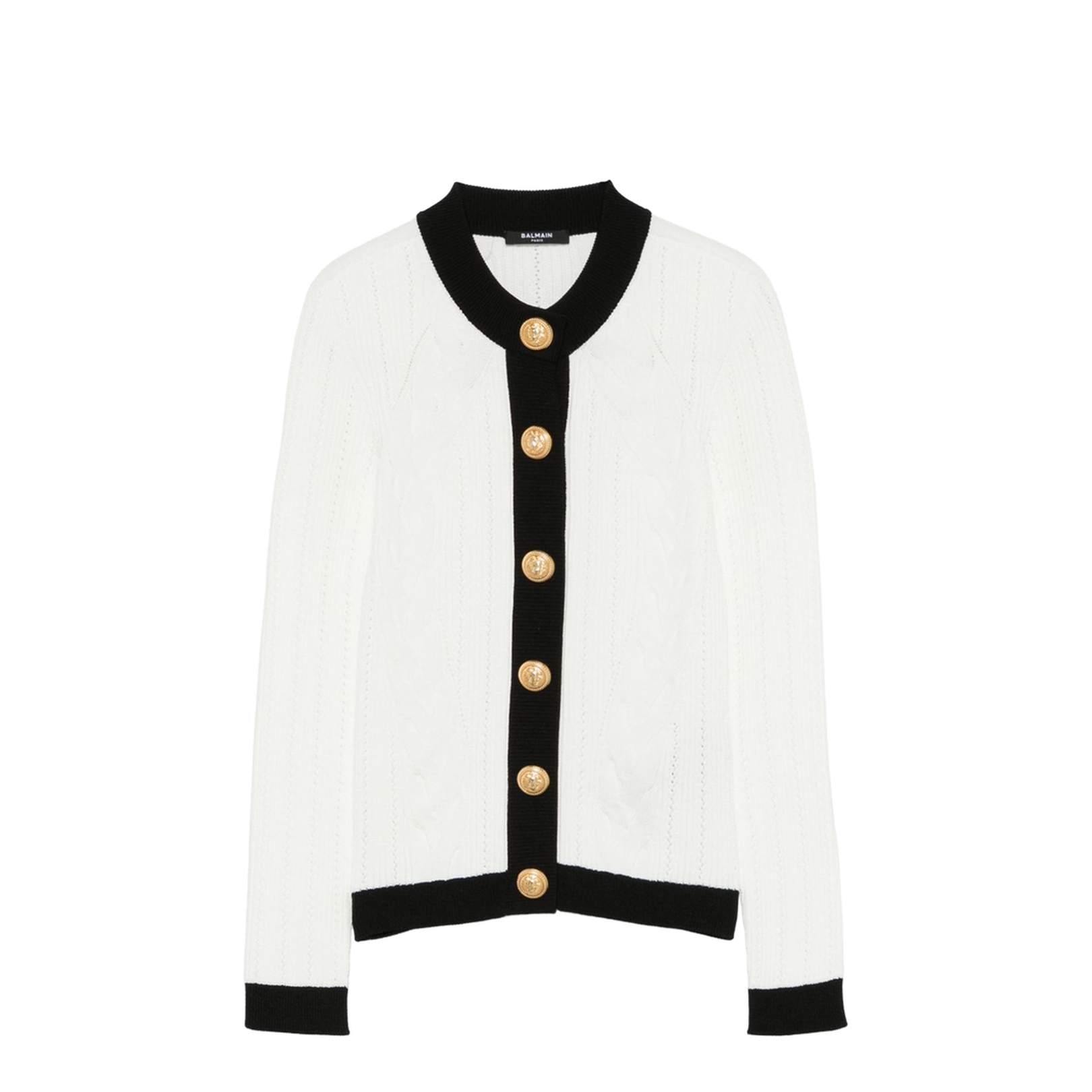 Knitted Crewneck Cardigan - Image 1