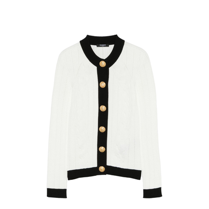 Knitted Crewneck Cardigan - Image 1
