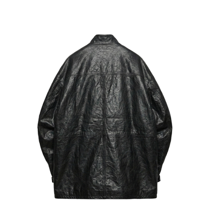 Peacoat in black antiqued leather - Image 2