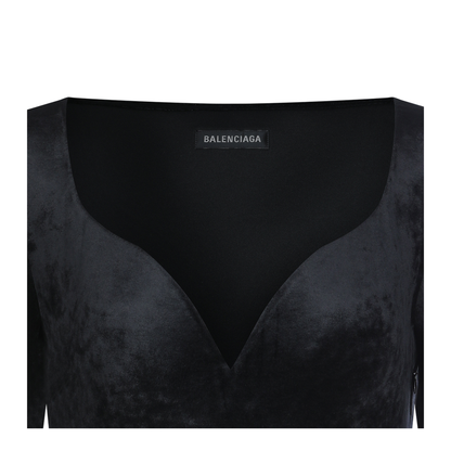 Sweetheart Neckline Dress In Velvet Jersey - Image 6
