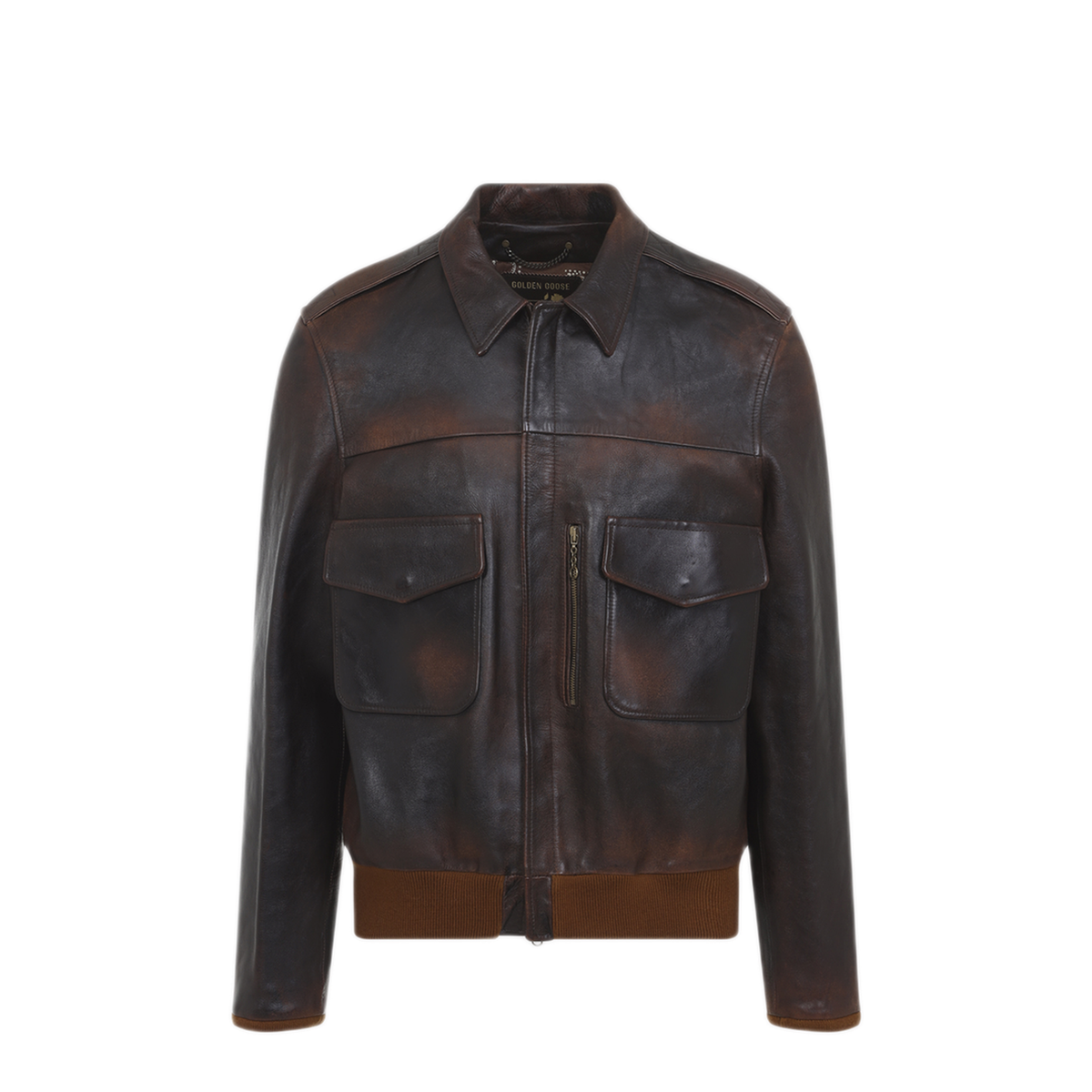 Leather Bomber Jacket - Image 1