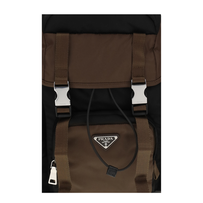Backpack in Re-Nylon and Leather - Image 3
