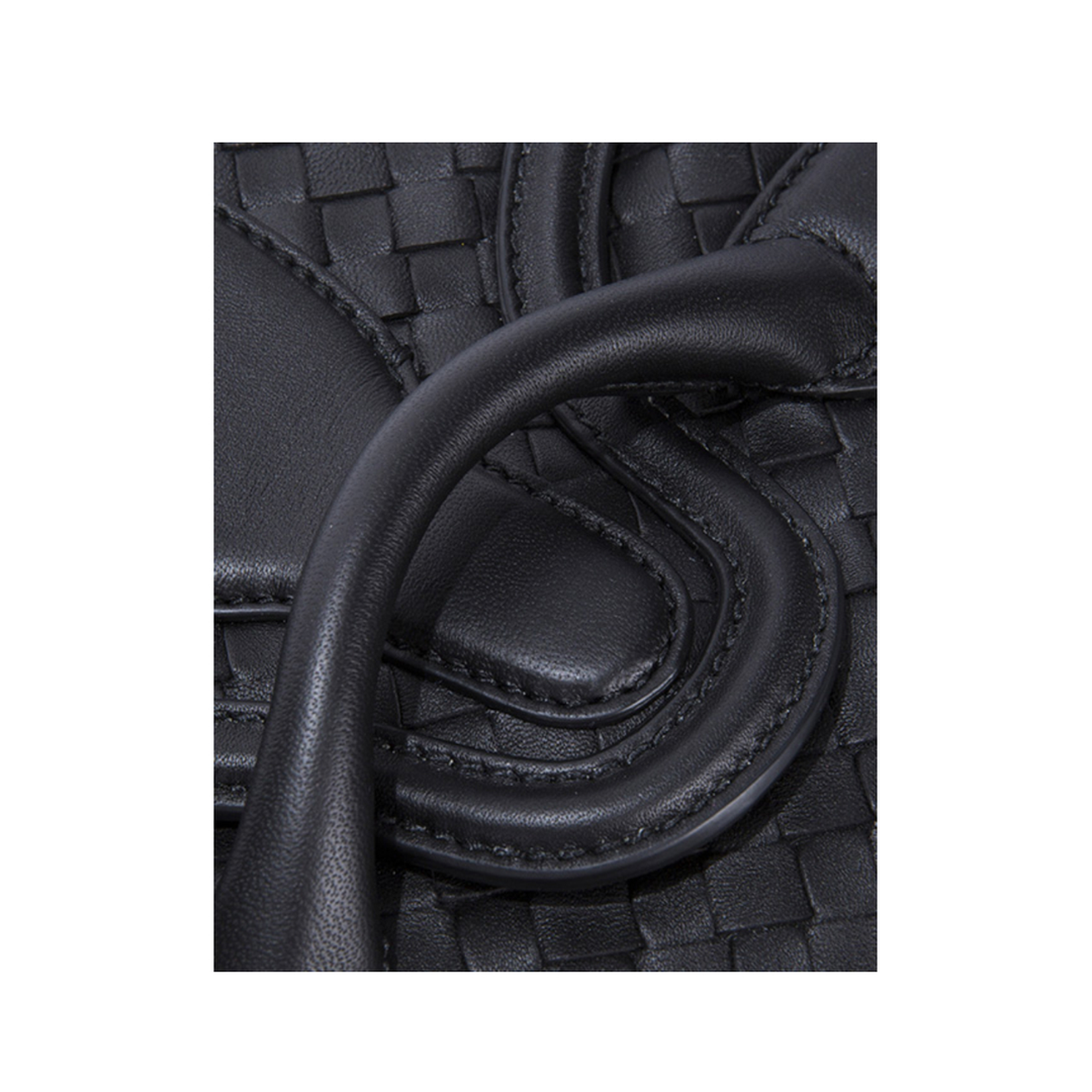 Intrecciato Leather Shoulder Bags - Black - Image 5