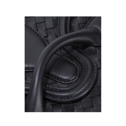 Intrecciato Leather Shoulder Bags - Black - Image 5