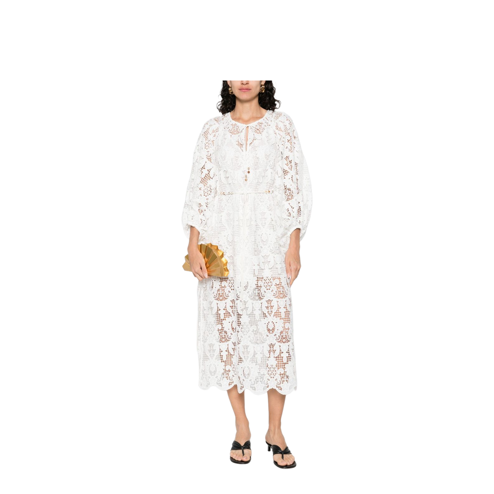 Coco Lace Midi Dress in White - Image 4