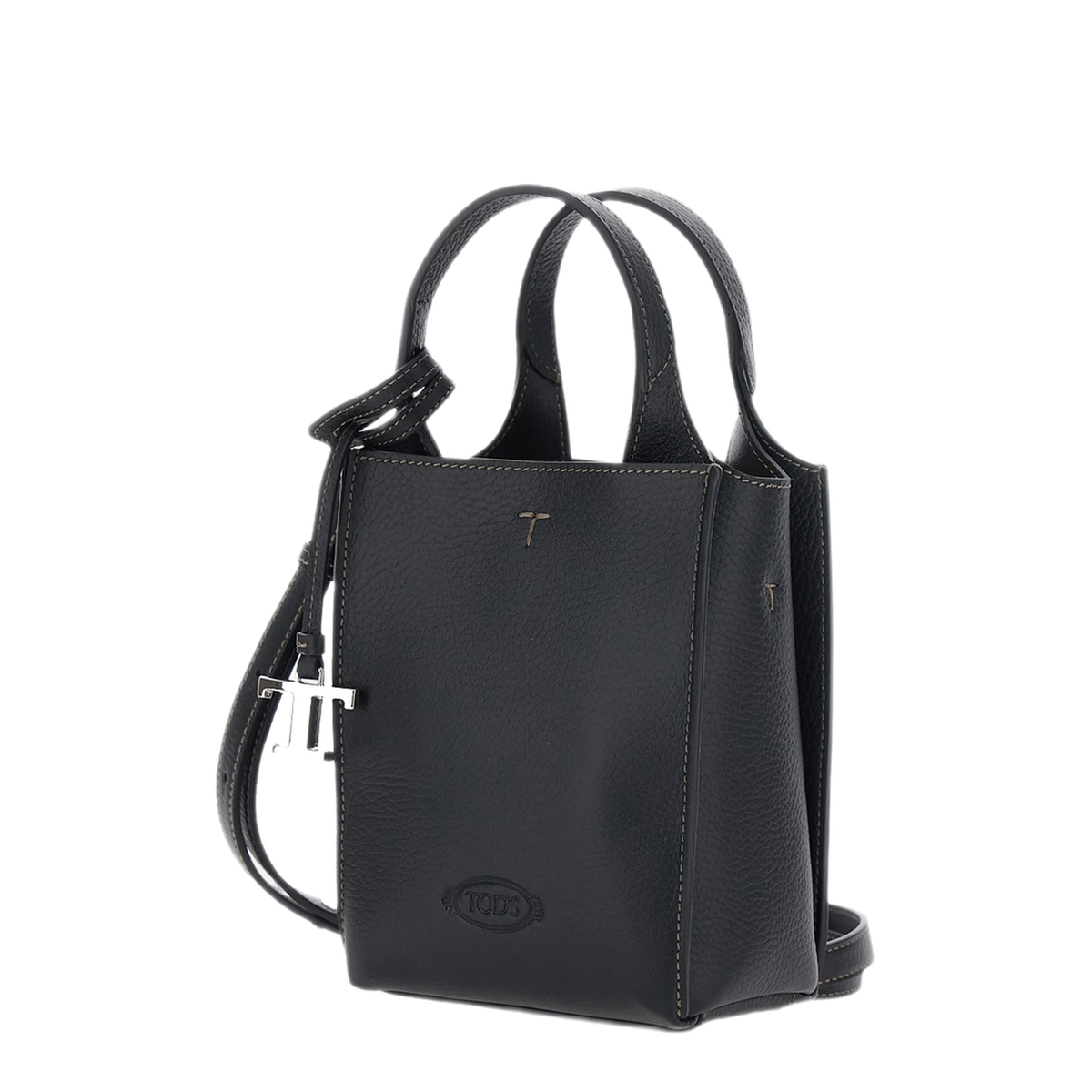 Micro Leather UNI Calf Leather Handbag - Black - Image 2