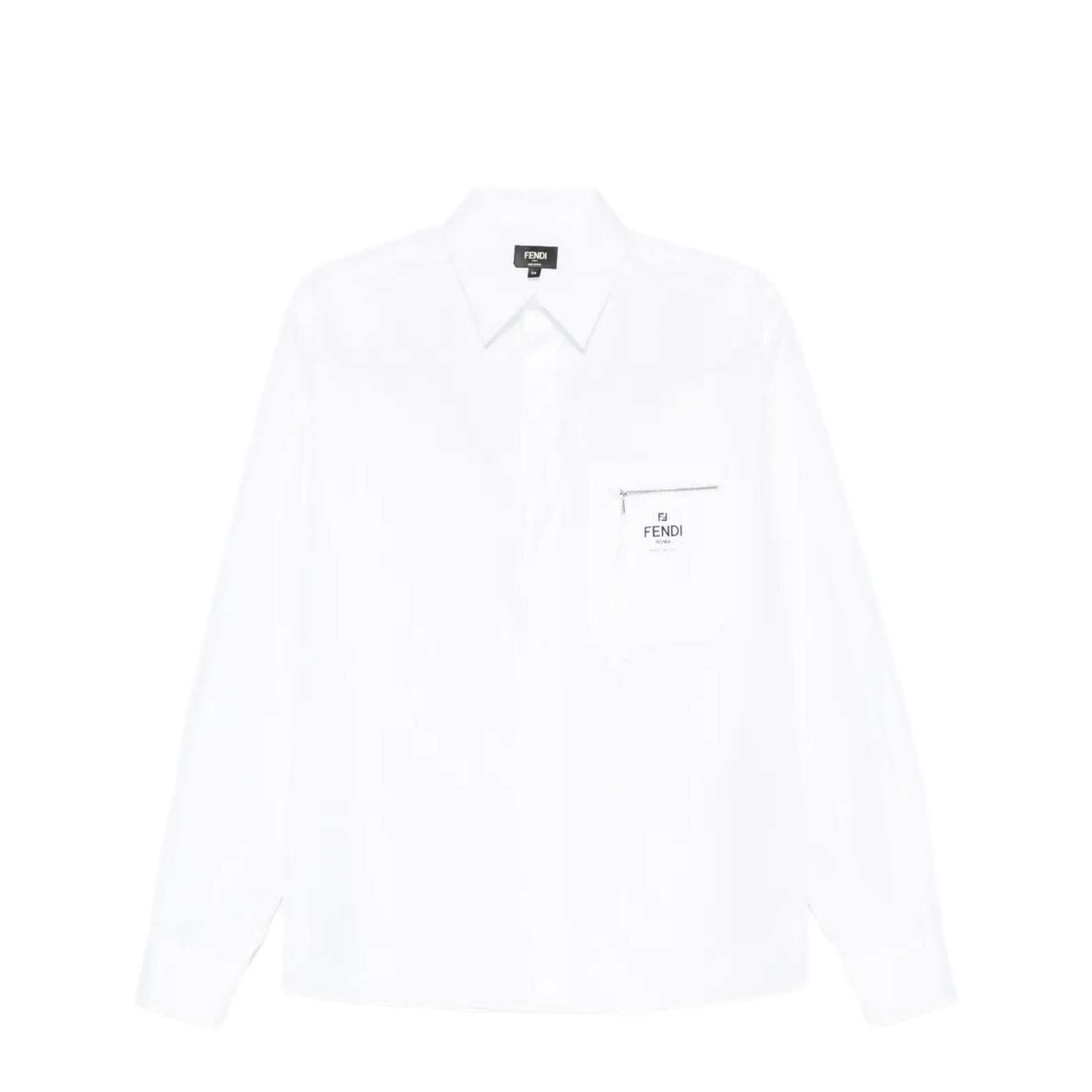 Boxy Fit Cotton Shirt with Zip Pocket - Image 1