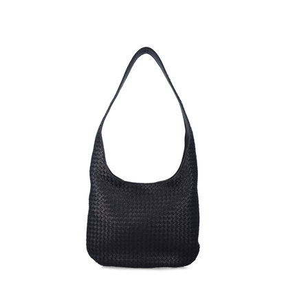 Veneto Large Lambskin Crossbody Bag - Black - Image 1