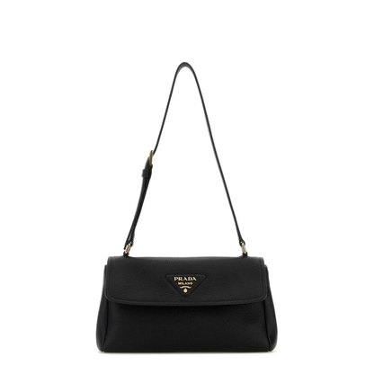 Black Small Leather Shoulder Bag - Image 1