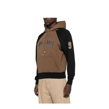 Cotton Colorblock Hoodie - Brown - Image 5