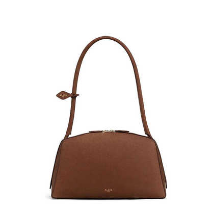 Le Bouledogue Medium Nubuck Calf Leather Top-Handle Bag - Brown - Image 1