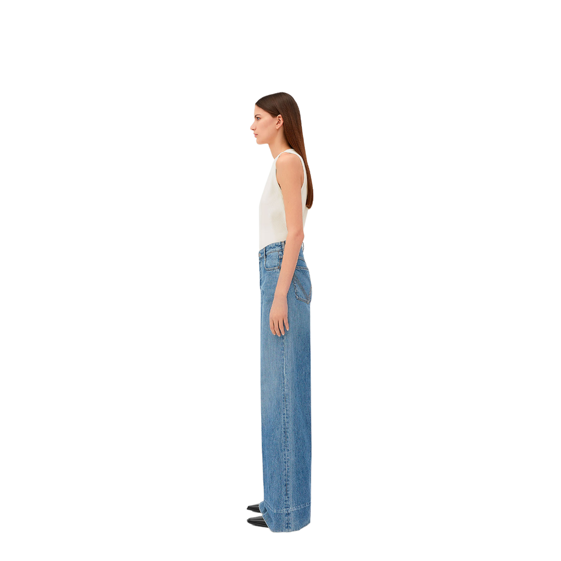 Vintage Indigo Wide Leg Jeans - Image 4