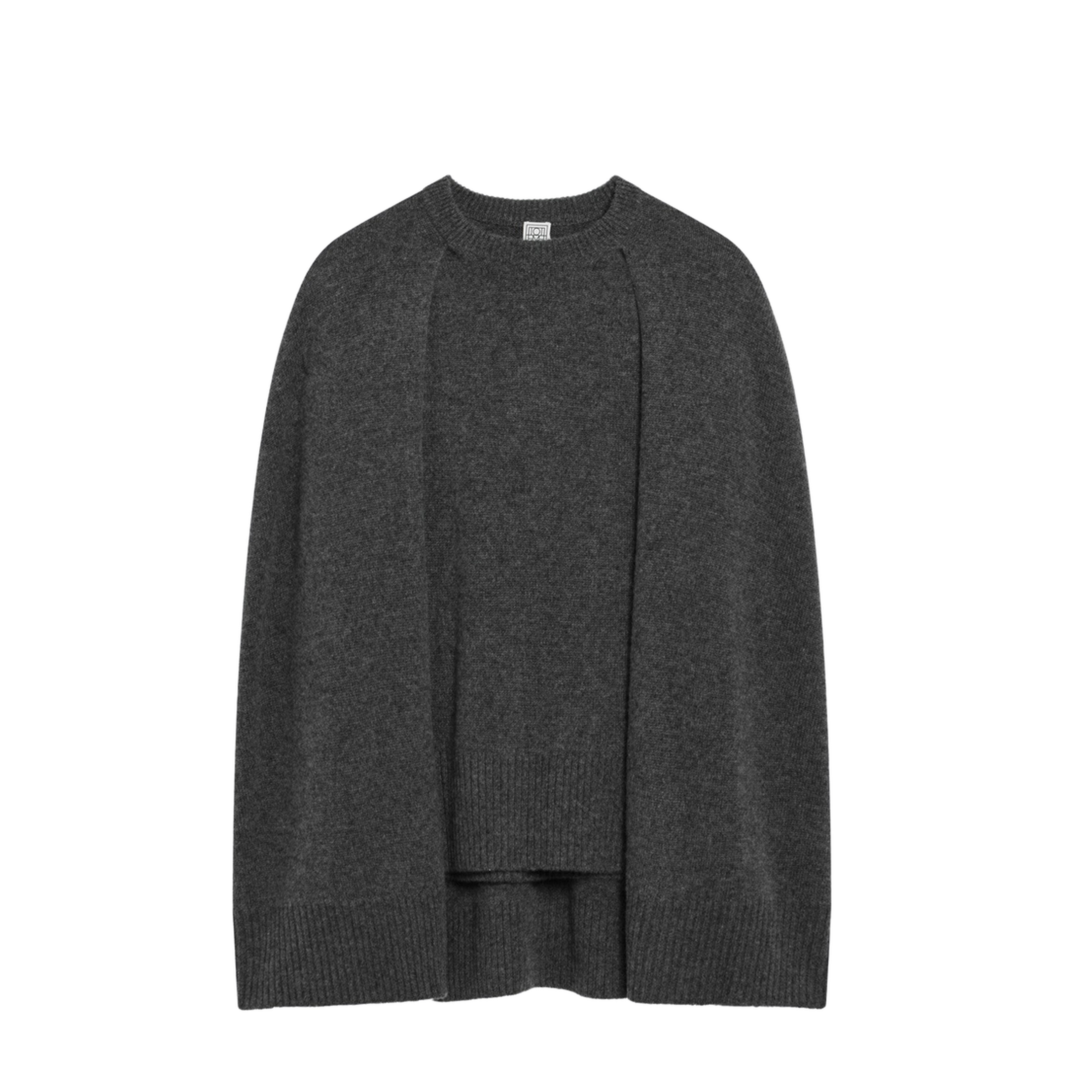 Grey Cashmere Cape Sweater - Image 1