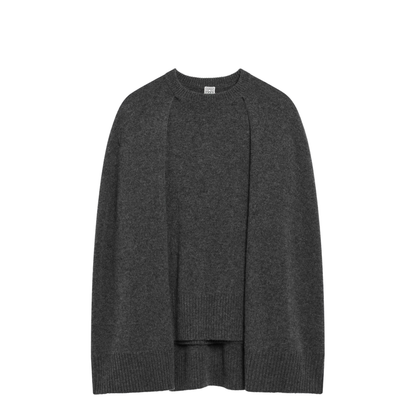 Grey Cashmere Cape Sweater - Image 1